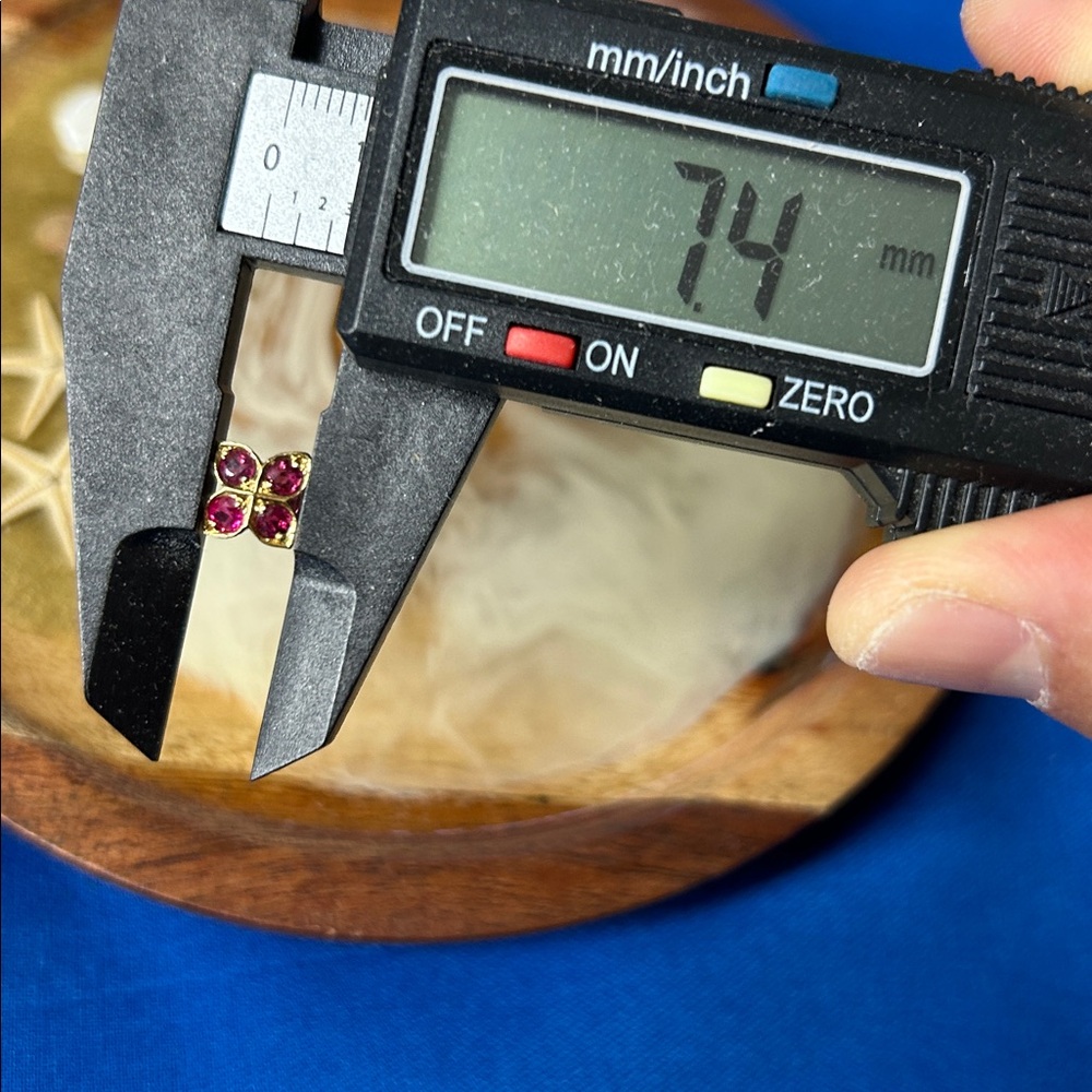 14k Solid Gold & Ruby Single Earring - image 4